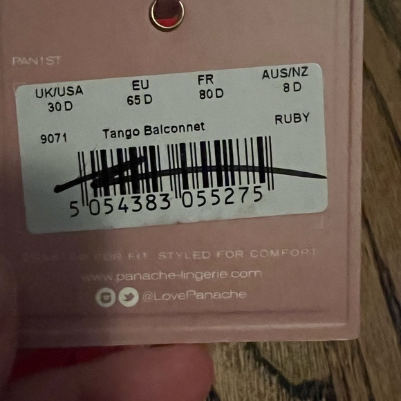 NEW Panache | Ruby Red Lace Bra Tango Balconnet Sz 30D - Picture 3 of 5
